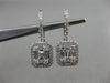 ESTATE LARGE .86CT DIAMOND 18KT WHITE GOLD 3D CLASSIC LEVERBACK HANGING EARRINGS