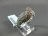 ESTATE WIDE 1.57CT DIAMOND 14KT WHITE & ROSE GOLD 3D PAVE CRISS CROSS LOVE RING