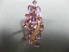 ESTATE EXTRA LARGE 5.36CT DIAMOND & AAA AMETHYST 14K ROSE GOLD OPEN CLUSTER RING