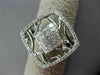 ESTATE LARGE .68CT ROUND PRINCESS DIAMOND 18K WHITE GOLD 3D SQUARE OPEN FUN RING