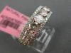 ESTATE 1.95CT WHITE & PINK DIAMOND 18K WHITE GOLD SEMI ETERNITY ANNIVERSARY RING