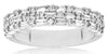 .62CT DIAMOND 14KT WHITE GOLD ROUND & BAGUETTE 3 ROW WEDDING ANNIVERSARY RING