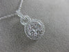 ESTATE LARGE .70CT ROUND DIAMOND 14KT WHITE GOLD 3D CLUSTER CLASSIC LOVE PENDANT