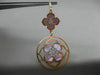 ESTATE LARGE .17CT DIAMOND & PINK MOTHER OF PEARL 14K ROSE GOLD HANGING EARRINGS