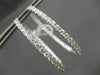 ESTATE LARGE 3.96CT DIAMOND 18K WHITE GOLD 3D CLASSIC DOUBLE SIDED HOOP EARRINGS