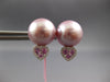 .37CT DIAMOND & AAA PINK SAPPHIRE & PINK SOUTH SEA PEARL 14K WHITE GOLD EARRINGS