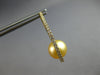 ESTATE LARGE .55CT DIAMOND & AAA GOLDEN SOUTH SEA PEARL 18KT YELLOW GOLD HOOP EARRINGS