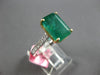 4.77CT DIAMOND & AAA EMERALD 18K 2 TONE GOLD EMERALD CUT & ROUND ENGAGEMENT RING