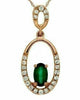 ESTATE .30CT DIAMOND & AAA EMERALD 14KT ROSE GOLD 3D CLASSIC OVAL LOVE PENDANT
