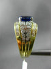 ESTATE 4.51CT DIAMOND & AAA SAPPHIRE 18K WHITE & YELLOW GOLD COCKTAIL RING #2061