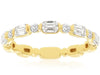 .85CT DIAMOND 14KT YELLOW GOLD 3D ROUND & EMERALD CUT WEDDING ANNIVERSARY RING