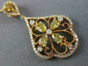 LARGE 1.41CT WHITE & FANCY YELLOW DIAMOND 18KT YELLOW & ROSE GOLD FLOWER PENDANT