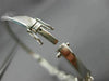 ANTIQUE 2.85CT ROUND & BAGUETTE  DIAMOND 14KT WHITE GOLD BANGLE BRACELET #1047