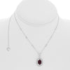 LARGE 3.24CT DIAMOND & AAA RUBY 18KT WHITE GOLD OVAL DOUBLE HALO LOVE NECKLACE