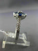 ESTATE 1.21CT DIAMOND & SAPPHIRE 18KT WHITE GOLD SEMI ETERNITY FLOWER LOVE RING