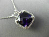 ESTATE LARGE 3.94CT DIAMOND & AAA AMETHYST 14KT WHITE GOLD HALO FLOATING PENDANT