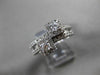 ANTIQUE WIDE .60CT ROUND DIAMOND 14KT WHITE GOLD SQUARE DOUBLE HALO RING #19430