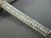 ESTATE WIDE 3.15CT ROUND & PRINCESS DIAMOND 14K WHITE GOLD 3 ROW TENNIS BRACELET
