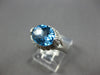 LARGE 3.21CT DIAMOND & AAA BLUE TOPAZ 14KT WHITE GOLD OVAL & ROUND FILIGREE RING