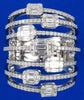 EXTRA LARGE 1.63CT DIAMOND 18KT WHITE GOLD ROUND & BAGUETTE SEMI ETERNITY RING