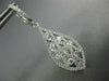 1.80CT DIAMOND 18KT WHITE GOLD TEAR DROP FILIGREE CRISS CROSS HANGING EARRINGS