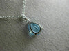 ESTATE 1.51CT DIAMOND & AAA BLUE TOPAZ 14K WHITE GOLD TEAR DROP FLOATING PENDANT