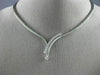 ESTATE 1.0CT DIAMOND 14K WHITE GOLD PAVE V SHAPE SOLITAIRE JOURNEY NECKLACE #870