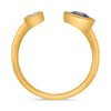 1.21CT DIAMOND & AAA SAPPHIRE 14KT YELLOW GOLD OVAL & ROUND SOLITAIRE LOVE RING