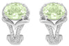 2.62CT DIAMOND & AAA GREEN AMETHYST 14KT WHITE GOLD 3D OVAL & ROUND FUN EARRINGS