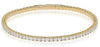 ESTATE 3.72CT DIAMOND 14K YELLOW GOLD ROUND ETERNITY CUFF TENNIS BANGLE BRACELET