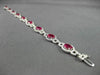 ANTIQUE WIDE 10.25CT DIAMOND & AAA OVAL RUBY 18KT WHITE GOLD 3D BRACELET