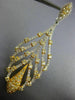 ESTATE LARGE 3.45CT WHITE & FANCY YELLOW DIAMOND 18KT 2 TONE GOLD LEAF EARRINGS