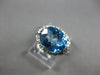 LARGE 3.21CT DIAMOND & AAA BLUE TOPAZ 14KT WHITE GOLD OVAL & ROUND FILIGREE RING