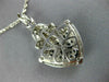 LARGE 1.58CT DIAMOND & AAA SAPPHIRE 14KT WHITE GOLD 3D TRIANGULAR PENDANT #2759