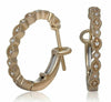 ESTATE .07CT DIAMOND 18KT YELLOW GOLD CLASSIC BEZEL ETOILE HOOP CLIP ON EARRINGS