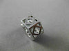 ESTATE 14KT WHITE GOLD 3D 3 ROW CUBIC ZIRCONIA HEXAGON HUGGIE EARRINGS #24347