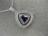 LARGE 1.15CT DIAMOND & AAA AMETHYST 14K WHITE & ROSE GOLD 3D DOUBLE HALO PENDANT