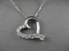 ESTATE .77CTW DIAMOND HEART JOURNEY 14K WHITE GOLD PENDANT + CHAIN