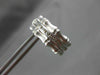 ESTATE .10CT ROUND DIAMOND 14KT WHITE GOLD BAMBOO DESIGN CLIP ON EARRINGS #21694