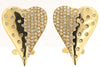 ESTATE .45CT DIAMOND 14KT YELLOW GOLD 3D ETOILE PAVE HEART SHAPE STUD EARRINGS