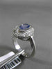 WIDE 1.16CT DIAMOND & AAA OVAL TANZANITE 14KT WHITE GOLD 3D HALO ENGAGEMENT RING