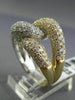 ESTATE LARGE 4.54CT DIAMOND 14KT WHITE & YELLOW GOLD 3D LOVE KNOT INFINITY RING