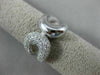 ESTATE WIDE .58CT DIAMOND 14KT WHITE & ROSE GOLD 3D PAVE LOVE KNOT FUN RING