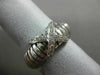 ESTATE WIDE .31CT ROUND DIAMOND 18K WHITE GOLD 3D FLEXIBLE SHINY X LOVE RING VVS