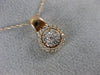 ESTATE .35CT DIAMOND 14KT ROSE GOLD 3D CLUSTER ROUND FLOATING FLOWER PENDANT