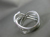 ESTATE .69CT ROUND DIAMOND 18K WHITE GOLD 3D HANDCRAFTED CRISS CROSS X LOVE RING