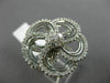 ESTATE MASSIVE 1.34CT ROUND DIAMOND 14K WHITE GOLD 3D OPEN FLOWER COCKTAIL RING