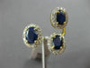 ESTATE LARGE 3.12CT DIAMOND & AAA SAPPHIRE 14K YELLOW GOLD 3D OVAL HALO FUN RING
