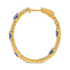 3.68CT DIAMOND & AAA SAPPHIRE 14K YELLOW GOLD OVAL & ROUND HOOP HANGING EARRINGS
