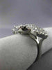 ESTATE LARGE 3.15CT DIAMOND 18KT WHITE GOLD 3D PAVE PEAR SHAPE CLUSTER FUN RING